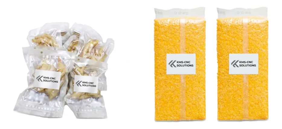 Typische Produkte und Gebinde für Externe Vakuumverpackungsmaschine