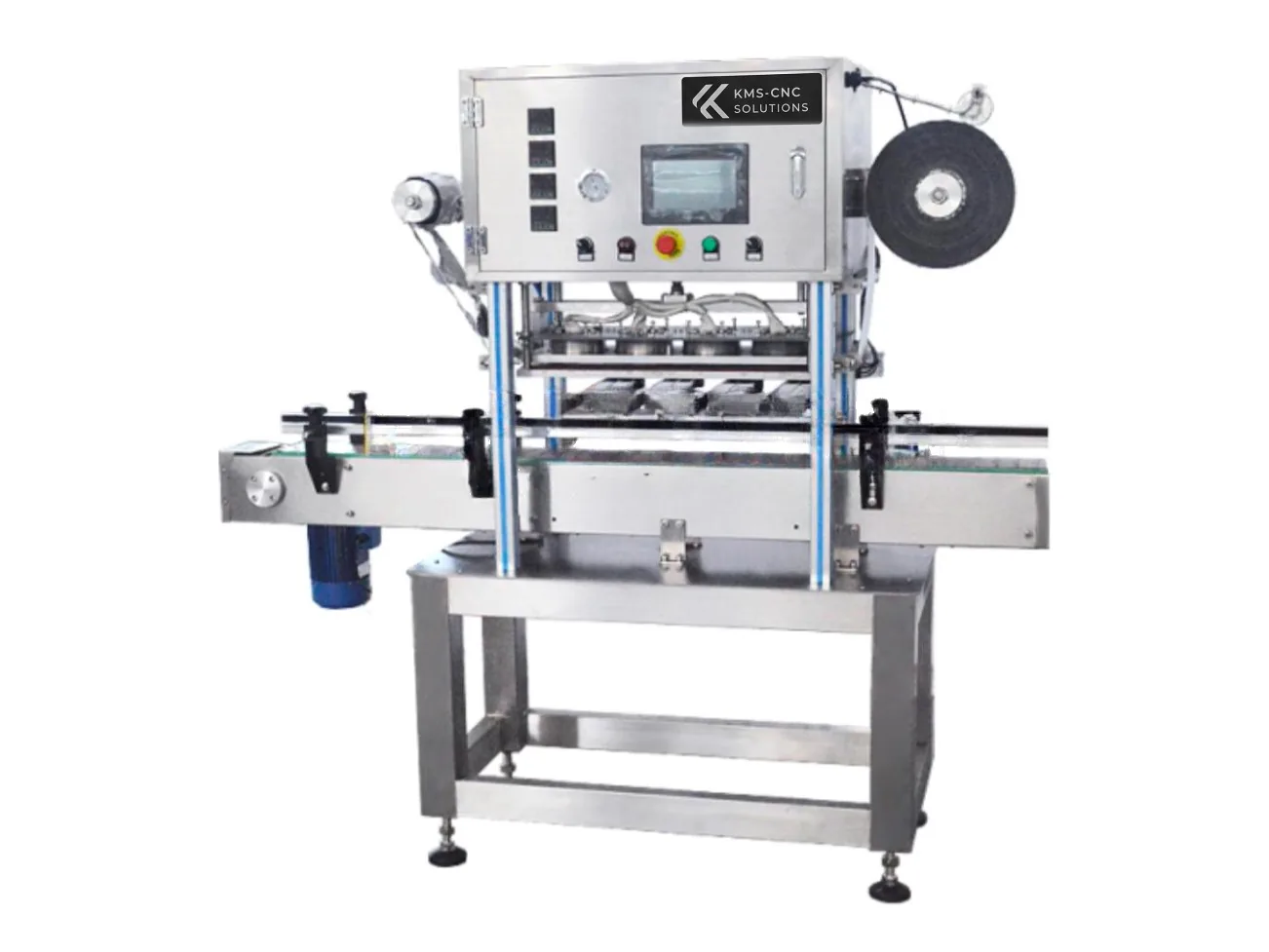 Verschließmaschine mit Aluminiumfolie von der Rolle – Versiegelt Flaschen und Fässer mit Aluminiumfolie von der Rolle, inklusive Folienschnitt