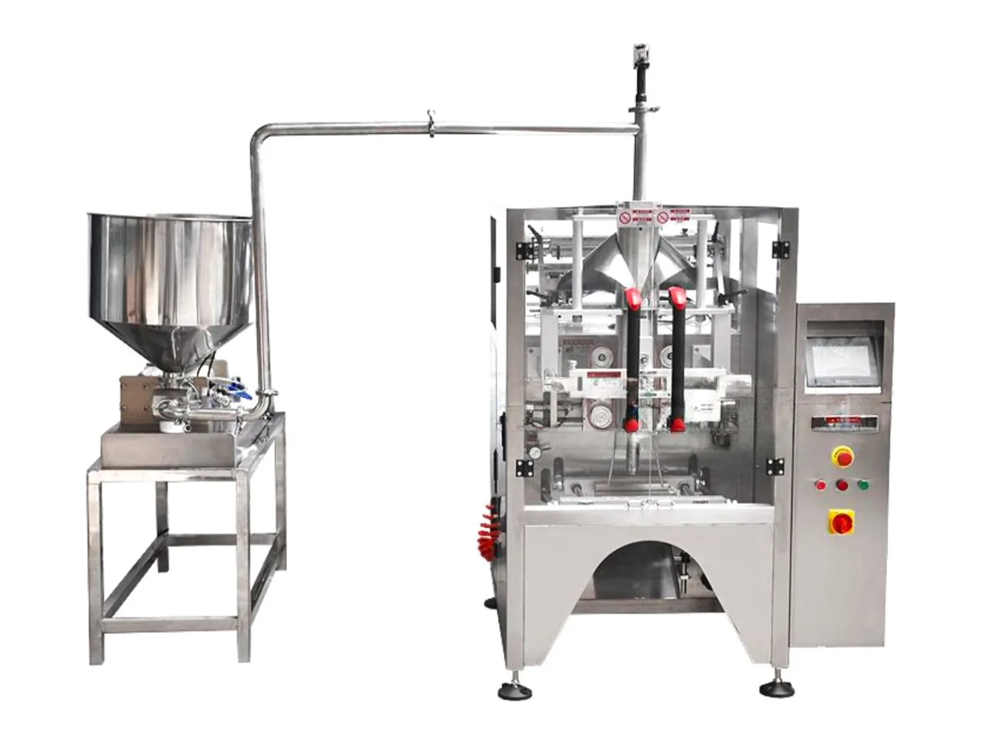 Vertikale Verpackungsmaschine für Flüssigkeiten – Beutelherstellung, Füllen, Siegeln und Datumsdruck für Waschmittel, Saucen, Öl und Getränke